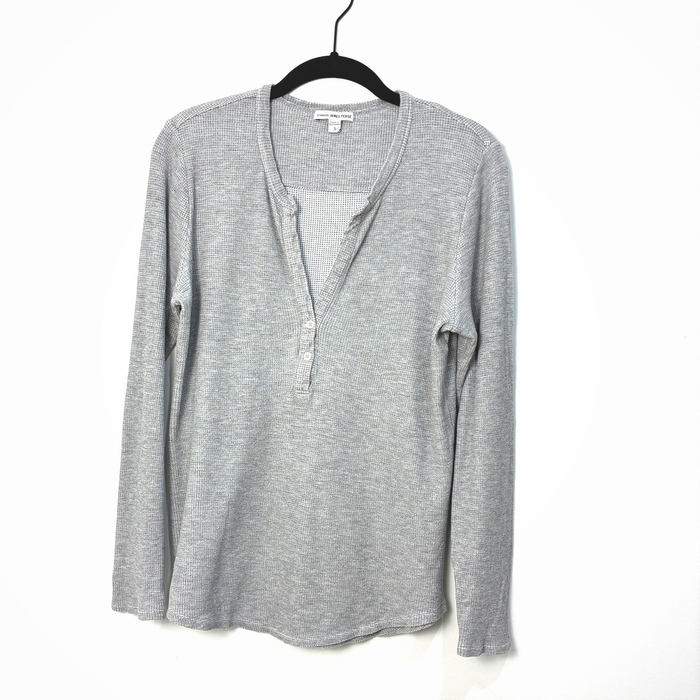 Standard James Perse Henley Top Grey Minimalist Luxury Gorpcore Y2K Large